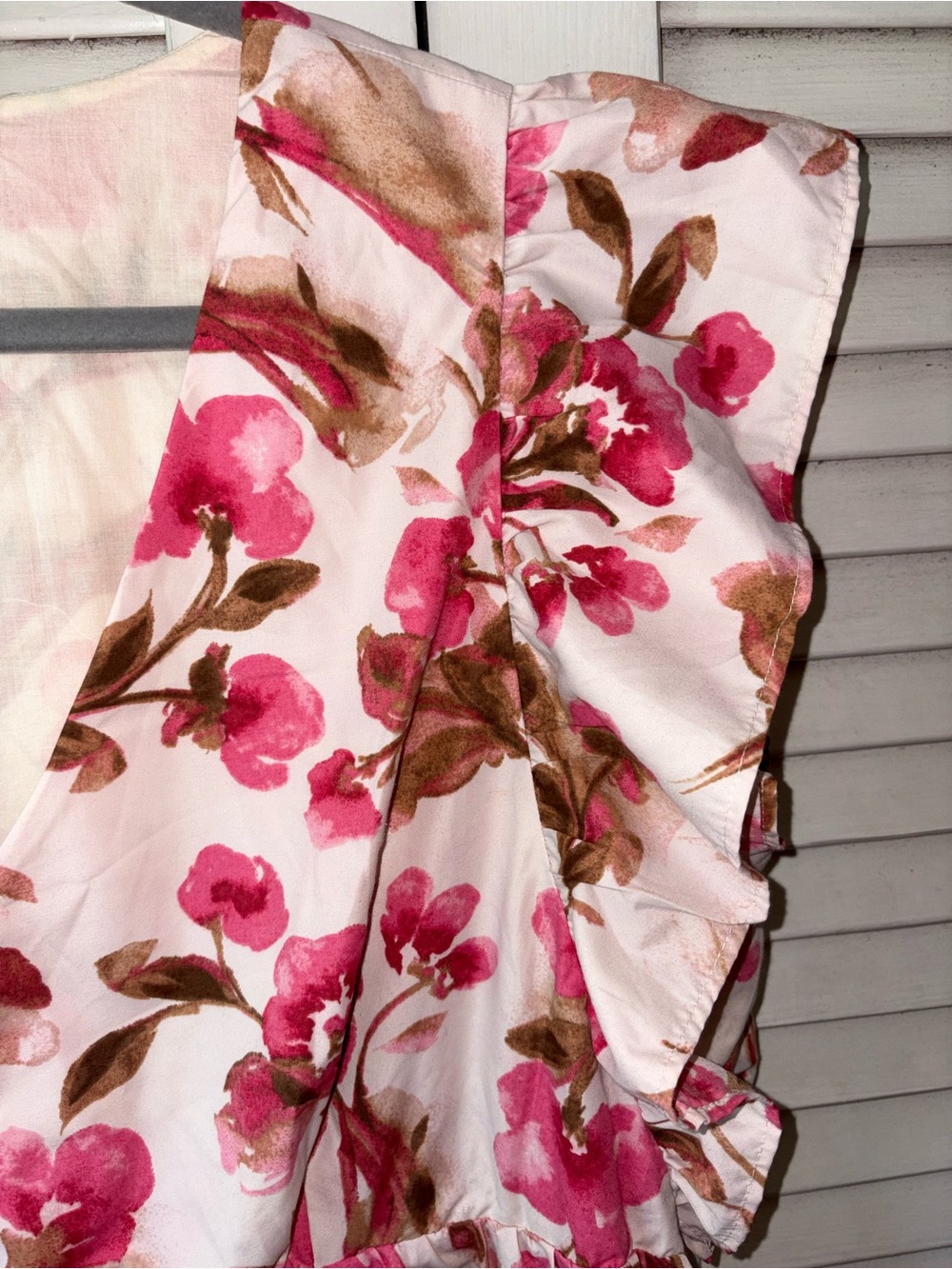 NWT Abercrombie & Fitch Pink Floral V Neck Ruffle Sleeve Mini Dress XXL - Picture 3 of 7